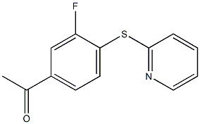 1-[3-fluoro-4-(pyridin-2-ylsulfanyl)phenyl]ethan-1-one,,结构式