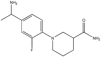 1-[4-(1-aminoethyl)-2-fluorophenyl]piperidine-3-carboxamide 结构式