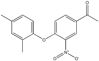 1-[4-(2,4-dimethylphenoxy)-3-nitrophenyl]ethan-1-one,,结构式