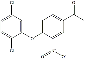 1-[4-(2,5-dichlorophenoxy)-3-nitrophenyl]ethan-1-one,,结构式