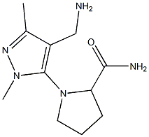 1-[4-(aminomethyl)-1,3-dimethyl-1H-pyrazol-5-yl]pyrrolidine-2-carboxamide Struktur