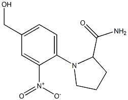 1-[4-(hydroxymethyl)-2-nitrophenyl]pyrrolidine-2-carboxamide,,结构式