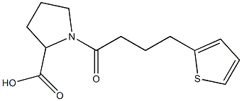 1-[4-(thiophen-2-yl)butanoyl]pyrrolidine-2-carboxylic acid Struktur