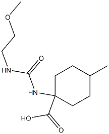 1-{[(2-methoxyethyl)carbamoyl]amino}-4-methylcyclohexane-1-carboxylic acid 化学構造式