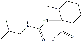 1-{[(isobutylamino)carbonyl]amino}-2-methylcyclohexanecarboxylic acid 化学構造式