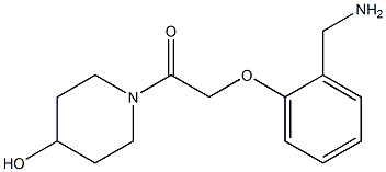 1-{[2-(aminomethyl)phenoxy]acetyl}piperidin-4-ol 化学構造式