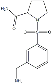1-{[3-(aminomethyl)benzene]sulfonyl}pyrrolidine-2-carboxamide 化学構造式