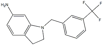 1-{[3-(trifluoromethyl)phenyl]methyl}-2,3-dihydro-1H-indol-6-amine,,结构式