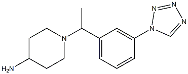1-{1-[3-(1H-1,2,3,4-tetrazol-1-yl)phenyl]ethyl}piperidin-4-amine,,结构式