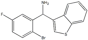 1-benzothiophen-3-yl(2-bromo-5-fluorophenyl)methanamine Structure