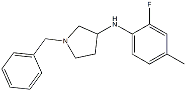 1-benzyl-N-(2-fluoro-4-methylphenyl)pyrrolidin-3-amine Struktur