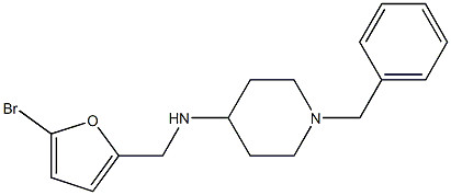 1-benzyl-N-[(5-bromofuran-2-yl)methyl]piperidin-4-amine,,结构式