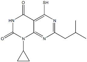 1-cyclopropyl-7-isobutyl-5-mercaptopyrimido[4,5-d]pyrimidine-2,4(1H,3H)-dione 结构式