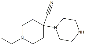 1-ethyl-4-(piperazin-1-yl)piperidine-4-carbonitrile Struktur