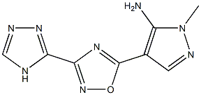 1-methyl-4-[3-(4H-1,2,4-triazol-3-yl)-1,2,4-oxadiazol-5-yl]-1H-pyrazol-5-amine,,结构式