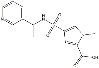 1-methyl-4-{[(1-pyridin-3-ylethyl)amino]sulfonyl}-1H-pyrrole-2-carboxylic acid,,结构式