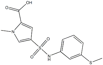1-methyl-4-{[3-(methylsulfanyl)phenyl]sulfamoyl}-1H-pyrrole-2-carboxylic acid,,结构式