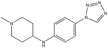 1-methyl-N-[4-(1H-1,2,3,4-tetrazol-1-yl)phenyl]piperidin-4-amine 化学構造式