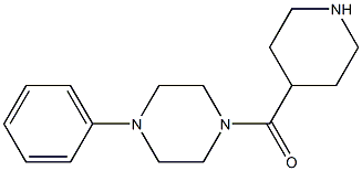 1-phenyl-4-(piperidin-4-ylcarbonyl)piperazine 化学構造式