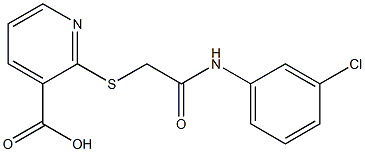 2-({[(3-chlorophenyl)carbamoyl]methyl}sulfanyl)pyridine-3-carboxylic acid,,结构式