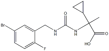 2-({[(5-bromo-2-fluorophenyl)methyl]carbamoyl}amino)-2-cyclopropylpropanoic acid,,结构式