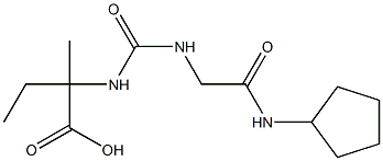 2-({[(cyclopentylcarbamoyl)methyl]carbamoyl}amino)-2-methylbutanoic acid 化学構造式