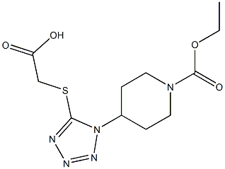 2-({1-[1-(ethoxycarbonyl)piperidin-4-yl]-1H-1,2,3,4-tetrazol-5-yl}sulfanyl)acetic acid Structure