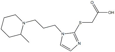 2-({1-[3-(2-methylpiperidin-1-yl)propyl]-1H-imidazol-2-yl}sulfanyl)acetic acid,,结构式