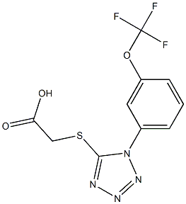 2-({1-[3-(trifluoromethoxy)phenyl]-1H-1,2,3,4-tetrazol-5-yl}sulfanyl)acetic acid,,结构式