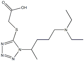 2-({1-[4-(diethylamino)-1-methylbutyl]-1H-1,2,3,4-tetrazol-5-yl}sulfanyl)acetic acid,,结构式