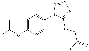 2-({1-[4-(propan-2-yloxy)phenyl]-1H-1,2,3,4-tetrazol-5-yl}sulfanyl)acetic acid,,结构式