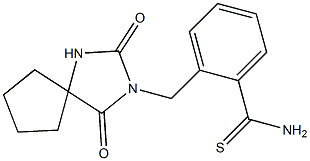 2-({2,4-dioxo-1,3-diazaspiro[4.4]nonan-3-yl}methyl)benzene-1-carbothioamide 化学構造式