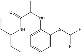 2-({2-[(difluoromethyl)sulfanyl]phenyl}amino)-N-(pentan-3-yl)propanamide Struktur