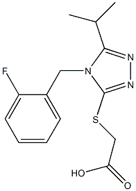 2-({4-[(2-fluorophenyl)methyl]-5-(propan-2-yl)-4H-1,2,4-triazol-3-yl}sulfanyl)acetic acid Struktur