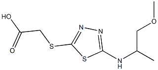 2-({5-[(1-methoxypropan-2-yl)amino]-1,3,4-thiadiazol-2-yl}sulfanyl)acetic acid Structure