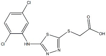 2-({5-[(2,5-dichlorophenyl)amino]-1,3,4-thiadiazol-2-yl}sulfanyl)acetic acid Struktur
