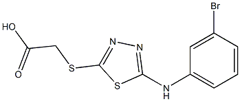 2-({5-[(3-bromophenyl)amino]-1,3,4-thiadiazol-2-yl}sulfanyl)acetic acid Struktur