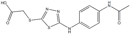 2-({5-[(4-acetamidophenyl)amino]-1,3,4-thiadiazol-2-yl}sulfanyl)acetic acid Structure