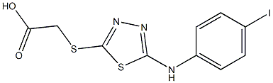 2-({5-[(4-iodophenyl)amino]-1,3,4-thiadiazol-2-yl}sulfanyl)acetic acid 化学構造式