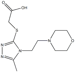 2-({5-methyl-4-[2-(morpholin-4-yl)ethyl]-4H-1,2,4-triazol-3-yl}sulfanyl)acetic acid 结构式