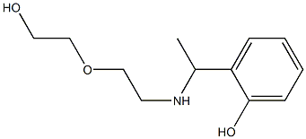 2-(1-{[2-(2-hydroxyethoxy)ethyl]amino}ethyl)phenol 化学構造式