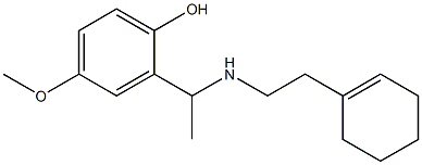 2-(1-{[2-(cyclohex-1-en-1-yl)ethyl]amino}ethyl)-4-methoxyphenol 化学構造式