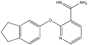 2-(2,3-dihydro-1H-inden-5-yloxy)pyridine-3-carboximidamide Struktur