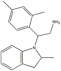 2-(2,4-dimethylphenyl)-2-(2-methyl-2,3-dihydro-1H-indol-1-yl)ethan-1-amine,,结构式