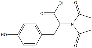 2-(2,5-dioxopyrrolidin-1-yl)-3-(4-hydroxyphenyl)propanoic acid,,结构式