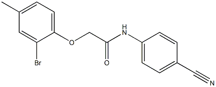 2-(2-bromo-4-methylphenoxy)-N-(4-cyanophenyl)acetamide Structure