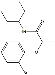 2-(2-bromophenoxy)-N-(pentan-3-yl)propanamide 化学構造式