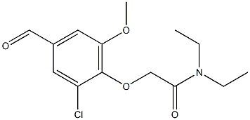 2-(2-chloro-4-formyl-6-methoxyphenoxy)-N,N-diethylacetamide,,结构式