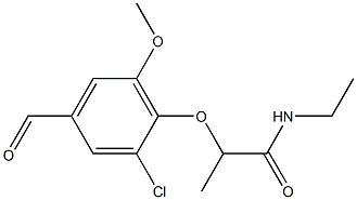 2-(2-chloro-4-formyl-6-methoxyphenoxy)-N-ethylpropanamide 结构式