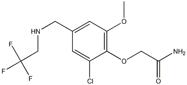 2-(2-chloro-6-methoxy-4-{[(2,2,2-trifluoroethyl)amino]methyl}phenoxy)acetamide 结构式